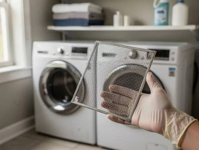 Fountain Dryer Vent Cleaning specialist performing detailed lint trap cleaning service in Fountain