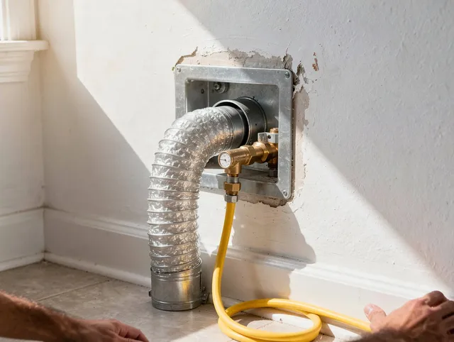 Fountain Dryer Vent Cleaning certified technician performing specialized gas dryer vent cleaning in Fountain